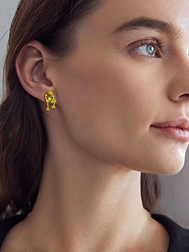 Frodete Green Frog Earrings for Women Vintage Frogs Shaped Stud Earrings Funny Cute 3D Earrings Animal Earrings Jewelry Gifts - Image 2